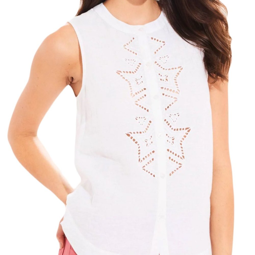 Roberta Roller Rabbit Arwen White Eyelet Top
